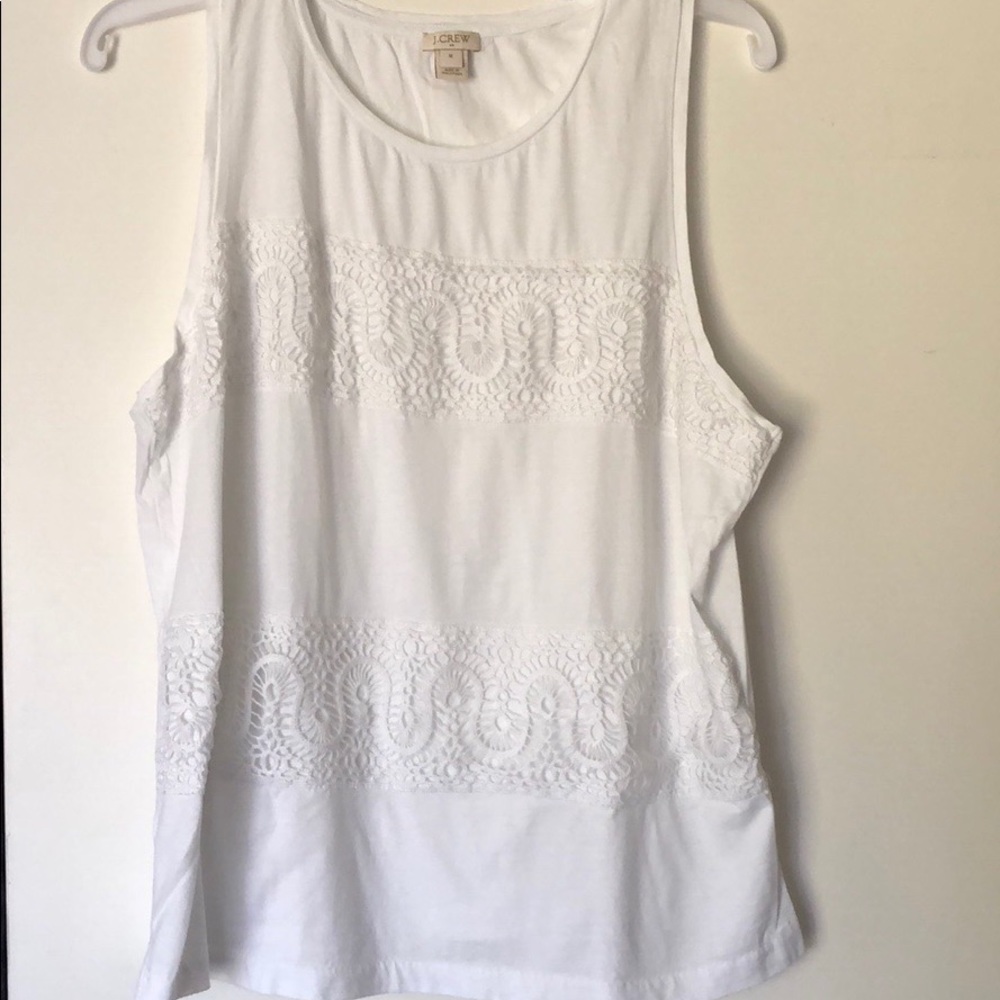 Embroidered white tank
